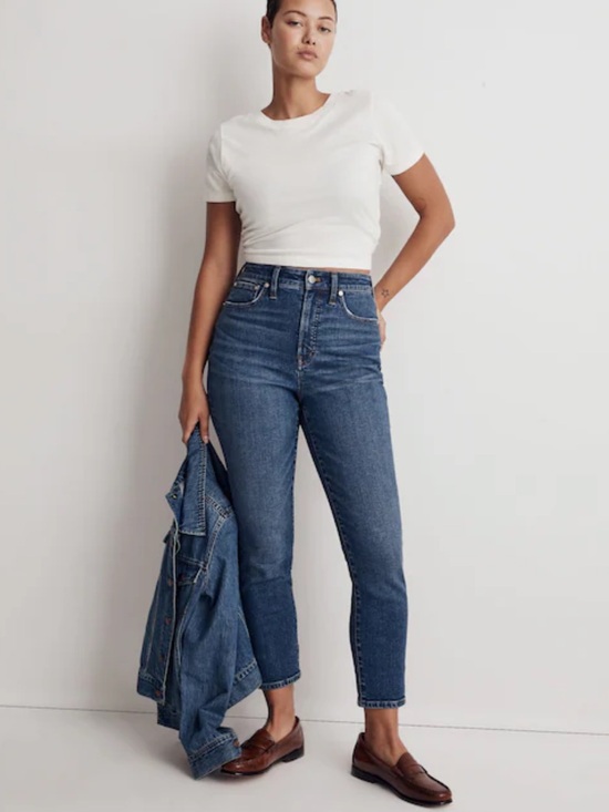 Madewell Denim - Madewell the curvy perfect vintage jeans size 29 High-Rise Dark Blue Straight